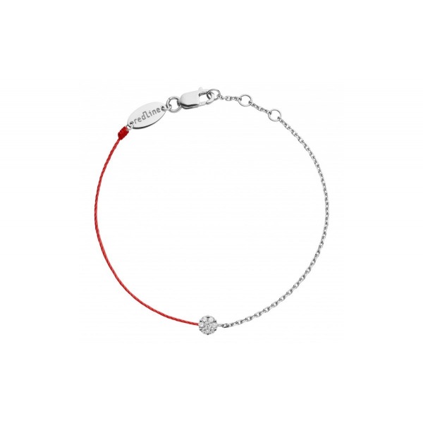 Bracelet Redline ILLUSION chaîne & cordon 0.05ct or blanc