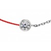 Bracelet Redline Pure Double Fil Rouge Chaîne Diamant 0.10ct Or Blanc