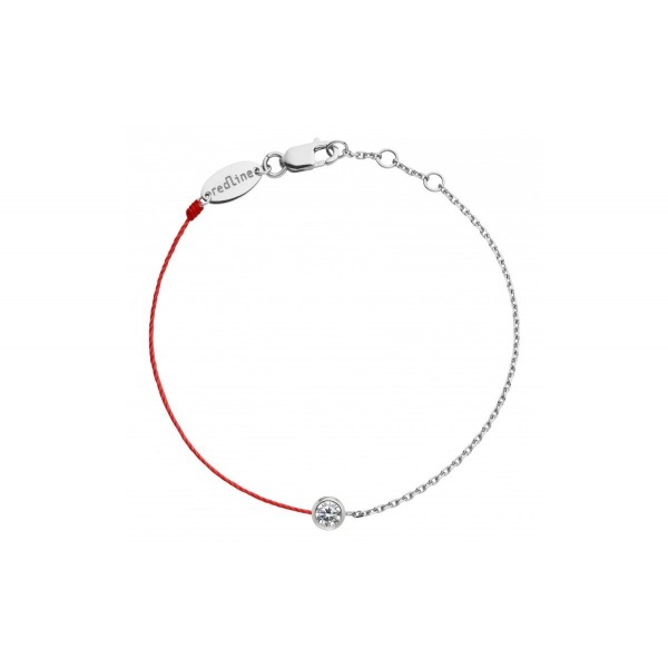 Bracelet Redline PURE chaîne &amp; cordon 1 Diamant 0.10 ct or blanc