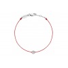 Bracelet Redline POMPON Diamants 0.19 ct or blanc cordon rouge