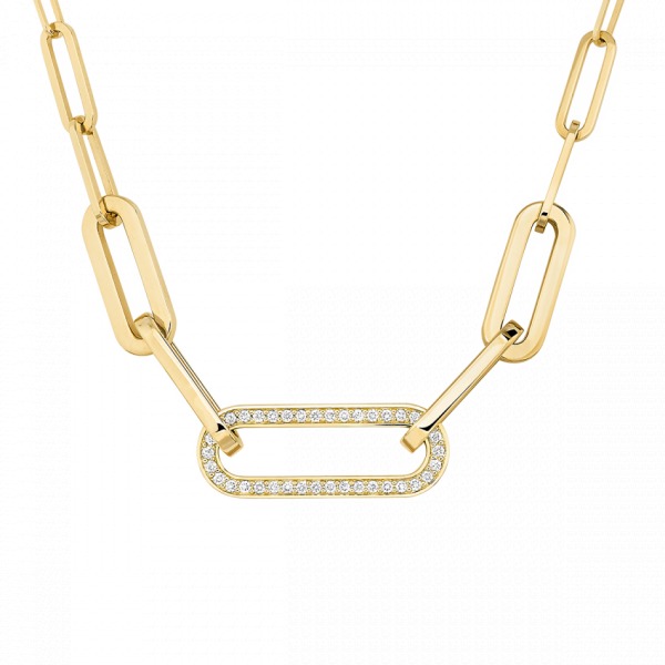 Collier Maillon Dinh Van L or jaune et diamants