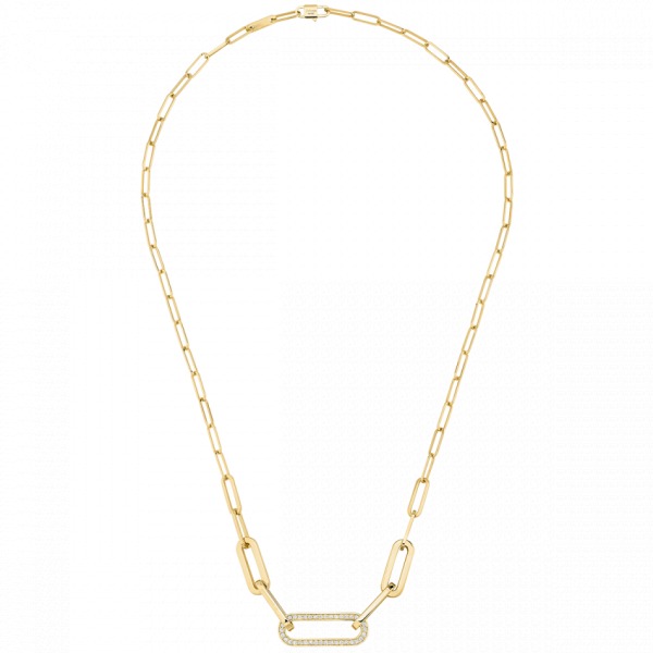 Collier Maillon Dinh Van L or jaune et diamants