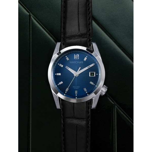 Montre MARCH LA.B AM89 Automatique Cadran Ocean Bracelet Alligator