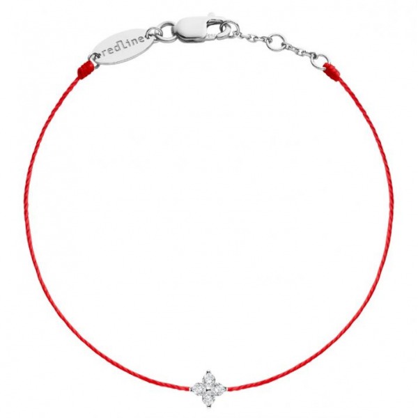Bracelet REDLINE SHINY fil étoile avec 4 diamants or blanc