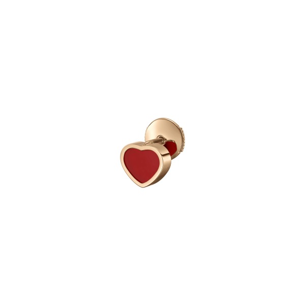 Boucle d'Oreille Chopard My Happy Hearts Or Rose & Cornaline