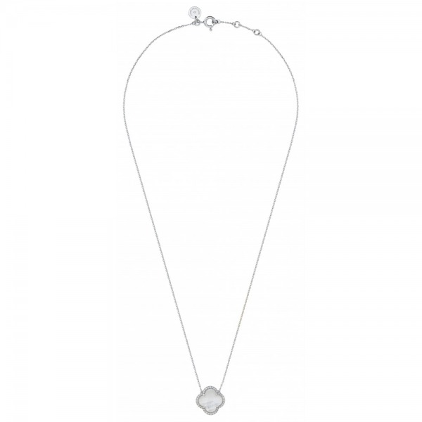 COLLIER VICTORIA DIAMANTS NACRE BLANCHE + DIAMANTS OR BLANC