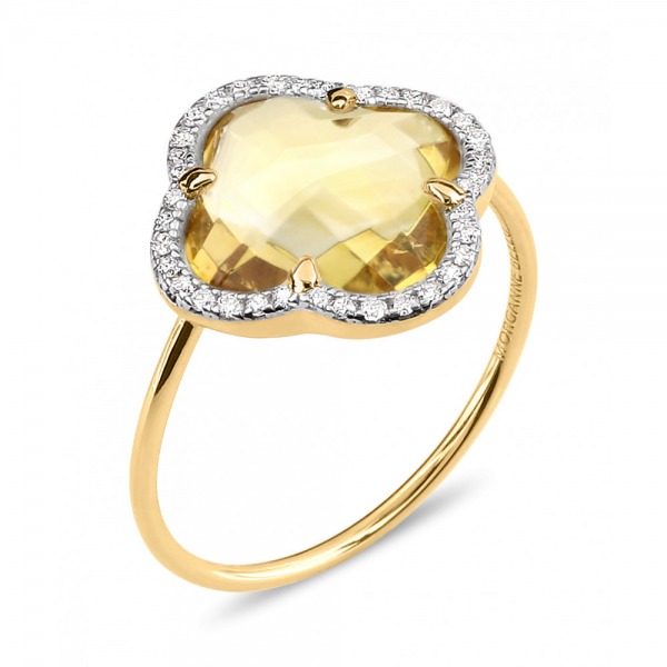 Bague Morganne Bello VICTORIA DIAMANTS CITRINE + DIAMANTS OR JAUNE