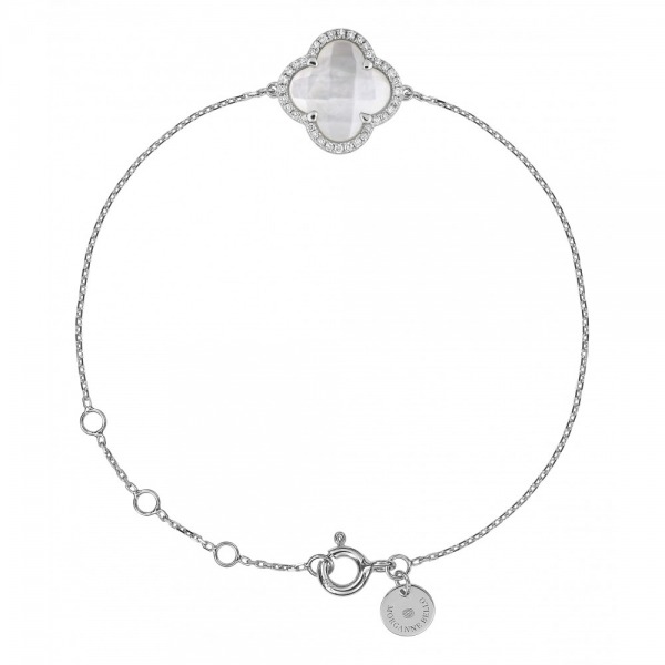 Bracelet Morganne Bello VICTORIA DIAMANTS NACRE BLANCHE + DIAMANTS OR BLANC