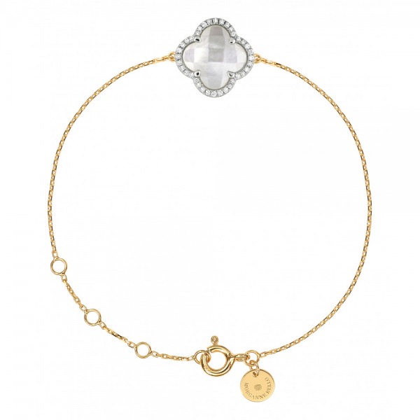 Bracelet Morganne Bello VICTORIA DIAMANTS NACRE BLANCHE + DIAMANTS OR JAUNE