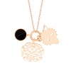 Collier Ginette NY TWENTY ONYX 3 CHARMS ON CHAIN