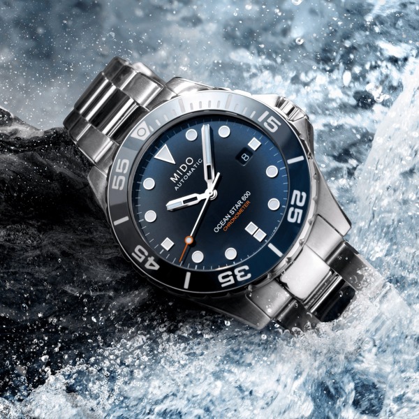 Montre Mido Ocean Star 600 Chronometer Cadran Bleu Bracelet Acier