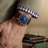 Montre Mido Multifort Patrimony Chronograph Cadran Bleu Bracelet Cuir