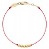 Bracelet Redline Mini Queen bébé fil avec cinq perles martelées et Or