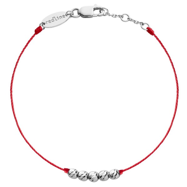 Bracelet Redline Mini Queen bébé fil avec cinq perles martelées et Or