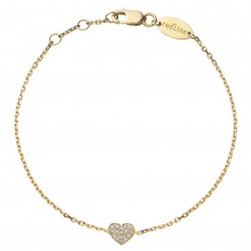 Bracelet Redline enfant chaîne coeur or pavé diamants