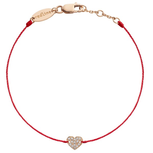 Bracelet Redline enfant fil coeur or pavé diamants