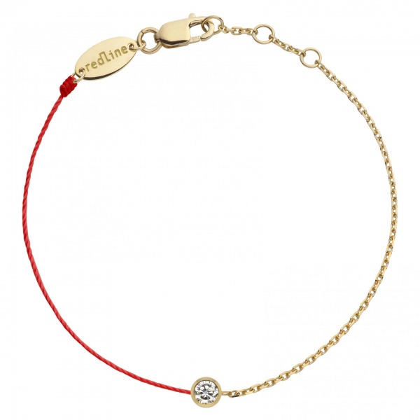 Bracelet Redline enfant fil et chaîne avec diamant 0.05 carat en serti clos Et Or