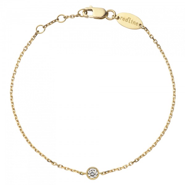 Bracelet Redline enfant chaîne avec diamant 0.05 carat en serti clos et or
