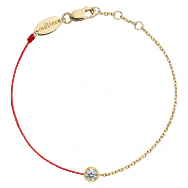 Bracelet REDLINE enfant mi-fil mi-chaîne avec diamant 0.05 carat serti clos Or Jaune