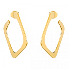 Créoles Dinh Van Impression Grand Modèle Or Jaune