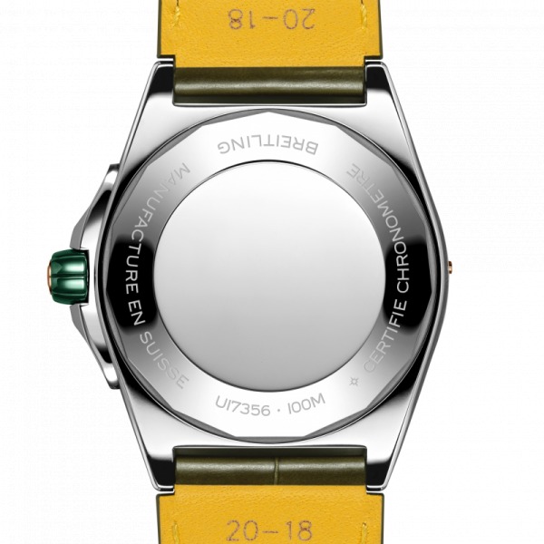 Montre Breitling Super Chronomat Automatic 38 Cadran Vert Menthe Bracelet Alligator Vert