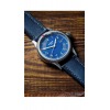 Montre Hanhart PIONEER 42 mm Bleu bracelet cuir de veau noir