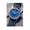 Montre Hanhart PIONEER 42 mm Bleu bracelet cuir de veau bleu