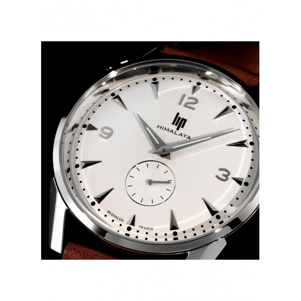 Montre LIP Himalaya 40mm Cadran Argent Bracelet Cuir