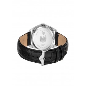 Montre LIP Himalaya 40mm Cadran Argent Bracelet Cuir Noir