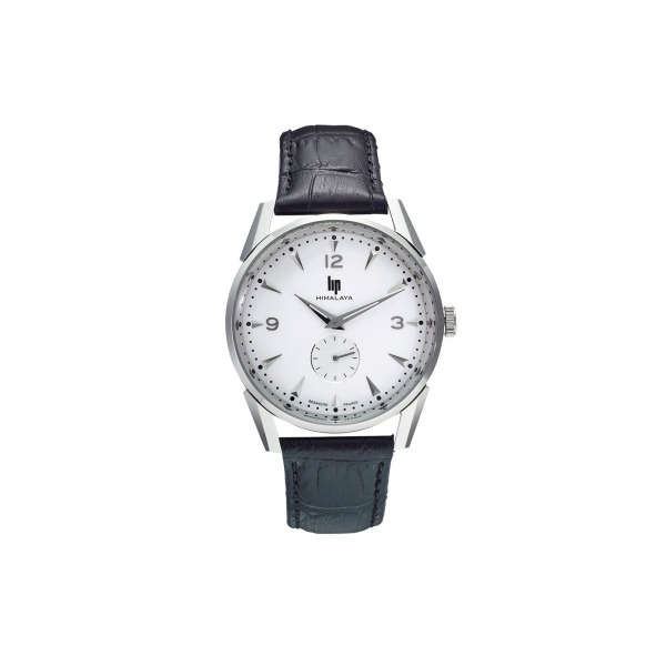 Montre LIP Himalaya 40mm Cadran Argent Bracelet Cuir Noir