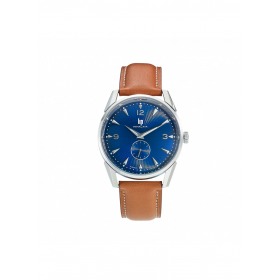 Montre LIP Himalaya 40mm Cadran Bleu Bracelet Cuir Marron