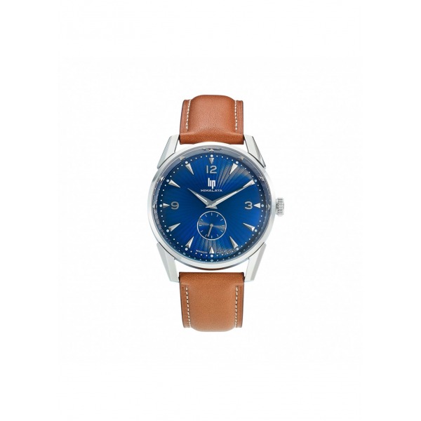 Montre LIP Himalaya 40mm Cadran Bleu Bracelet Cuir Marron