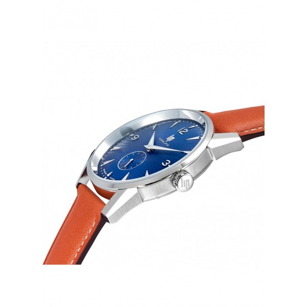 Montre LIP Himalaya 40mm Cadran Bleu Bracelet Cuir Marron