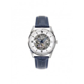 Montre LIP Himalaya 40mm Cadran Squelette Bracelet Cuir Bleu