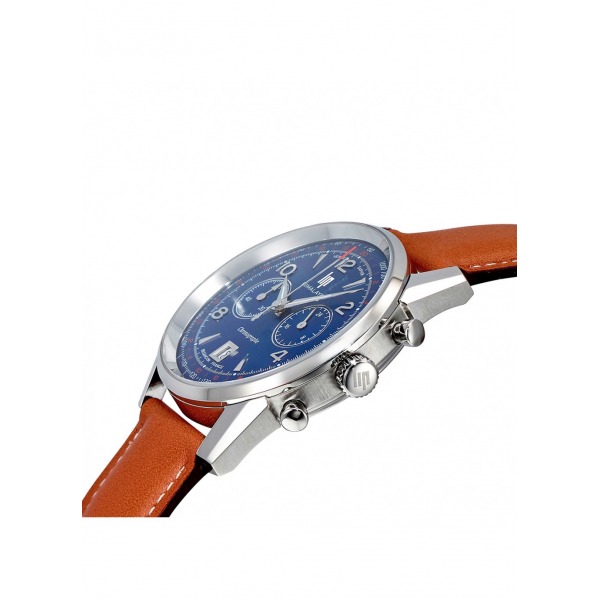 Montre LIP Himalaya 40mm Chronographe Cadran Bleu Bracelet Cuir