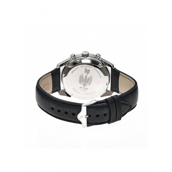 Montre LIP Himalaya 40mm Chronographe Cadran Noir Bracelet Cuir