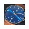 Montre LIP Dauphine Cadran Bleu foncé Bracelet cuir marron clair