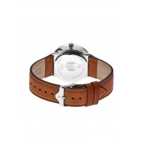 Montre LIP Dauphine Cadran Argent soleillé Bracelet cuir véritable marron