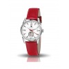 Montre LIP Femme Himalaya 33 mm Cadran blanc Bracelet cuir lisse rouge