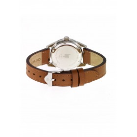 Montre LIP Femme Himalaya 29 mm Cadran argenté Bracelet cuir lisse marron