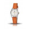 Montre LIP Femme Himalaya 29 mm Cadran argenté Bracelet cuir lisse orange