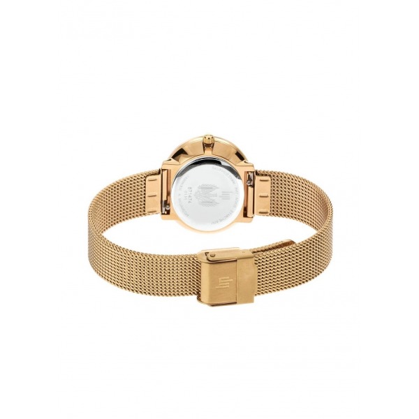 Montre LIP Femme Dauphine 29 mm Cadran argenté soleillé Bracelet milanais acier doré