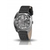 Montre LIP Homme GDG 39 mm Cadran squelette noir mat bracelet cuir noir