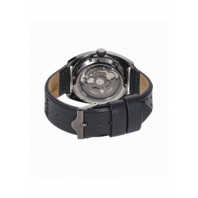 Montre LIP Homme GDG 39 mm Cadran squelette noir mat bracelet cuir noir