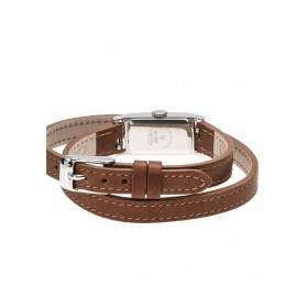 Montre LIP Femme T13 Cadran blanc bracelet cuir lisse marron clair