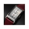 Montre LIP T18 Cadran argenté bracelet cuir rouge