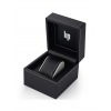 Montre LIP Femme MACH 2000 mini square 30 mm Cadran argenté bracelet milanais chromé