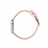 Montre LIP Femme MACH 2000 mini square 30 mm Cadran argenté bracelet cuir rose clair