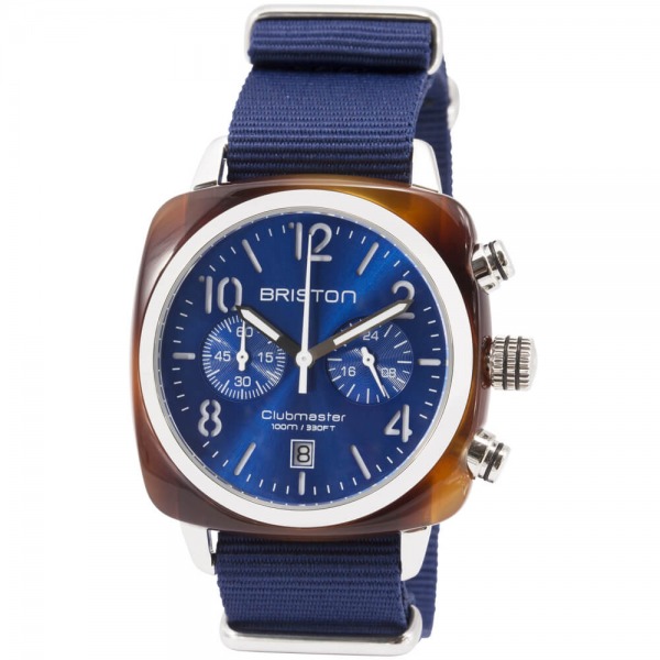 Montre Briston Clubmaster Classic Acétate Bracelet Nato Bleu Marine