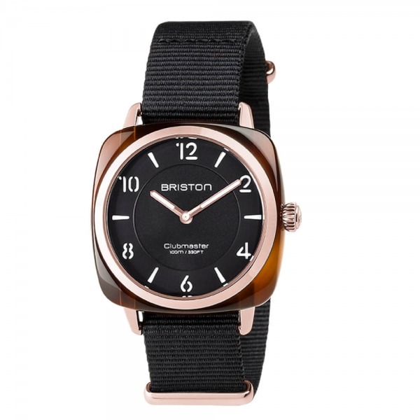 Montre Briston Clubmaster Chic Acétate Gold Cadran Noir